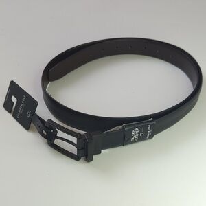 Kenneth Cole Classic Reversible Genuine Italian Leather Belt Black Brown XL